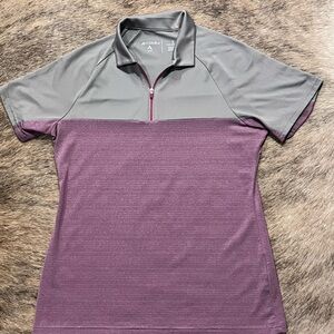 Antigua Quarter-Zip Golf Polo | Small |Gray & Maroon | Great Condition